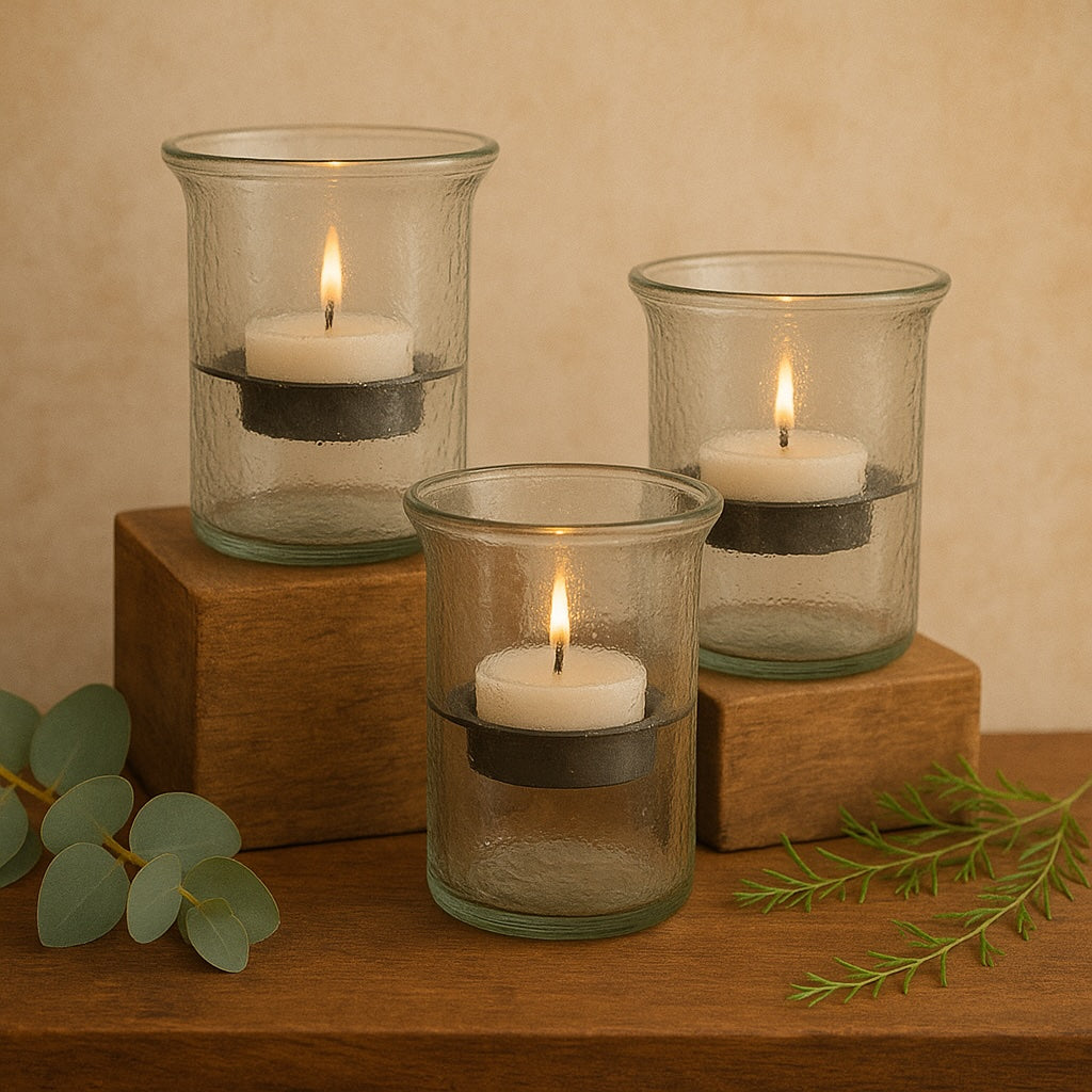 Recycled Glass Mini Votive Holders - Single
